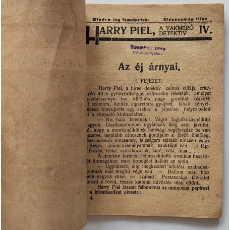 Harry Piel a vakmerő detektív 4. füzet - Az éj árnyai