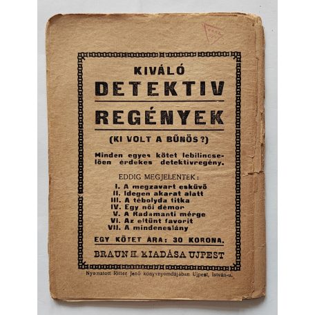 Harry Piel a vakmerő detektív 8. füzet - Visszajáró múlt