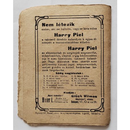 Harry Piel a vakmerő detektív 11. füzet - A milliós rablás
