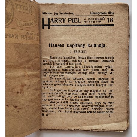 Harry Piel a vakmerő detektív 18. füzet - Hansen kapitány kalandja