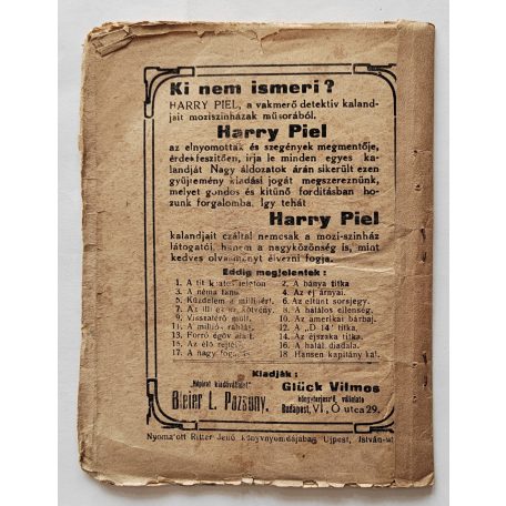 Harry Piel a vakmerő detektív 18. füzet - Hansen kapitány kalandja