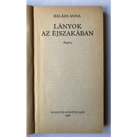 Balázs Anna: Lányok az éjszakában