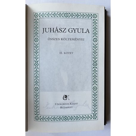 Juhász Gyula összes költeményei (A magyar költészet kincsestára) 9-10.