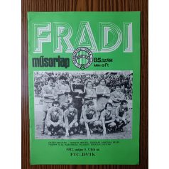 Nagy Béla (szerk.): Fradi műsorlap 1982. 85. szám