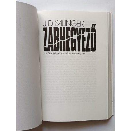 J. D. Salinger: Zabhegyező