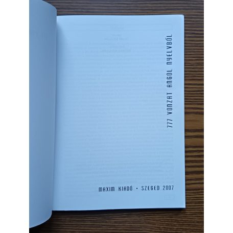 Doró Katalin: 777 vonzat angol nyelvből