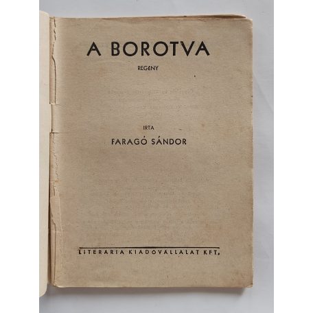 Faragó Sándor: A borotva (Világvárosi Regények 235.)