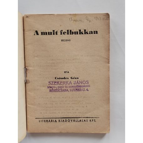 Csöndes Géza: A mult felbukkan (Világvárosi Regények 470.)