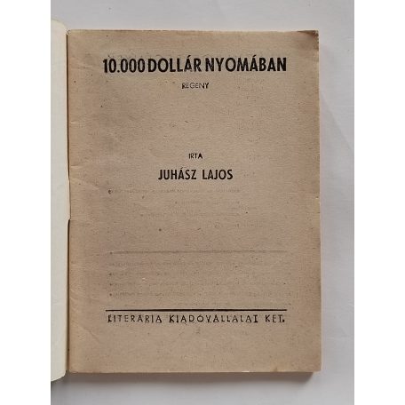 Juhász Lajos: 10.000 dollár nyomában (Világvárosi regények 598.)