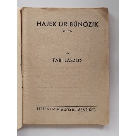 Tabi László: Hajek úr bűnözik (Világvárosi regények 648.)