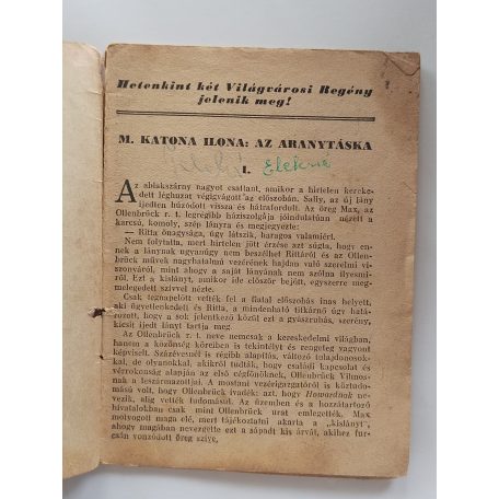 M. Katona Ilona: Az aranytáska (Világvárosi regények 888.)