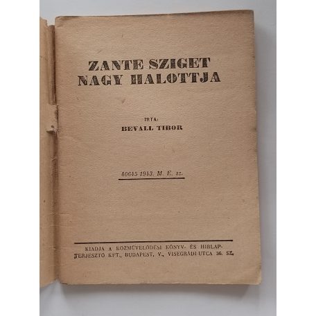 Bevall Tibor: Zante sziget nagy halottja