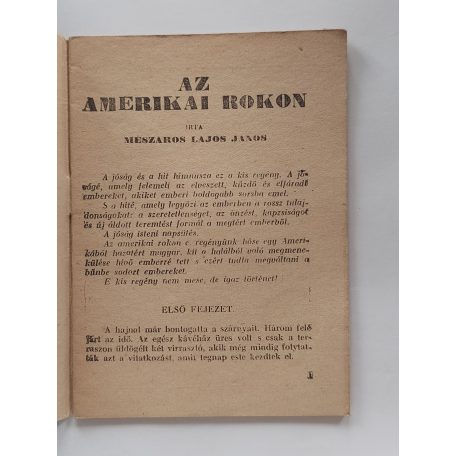 Mészáros Lajos János: Az amerikai rokon