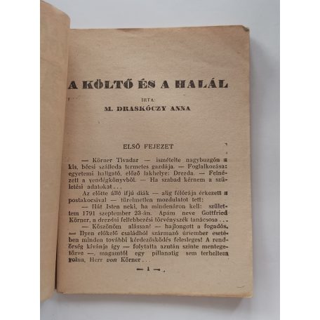 M. Draskóczy Anna: A költő és a halál (Király Regény)