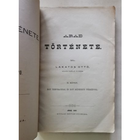 Lakatos Ottó: Arad története I-III.