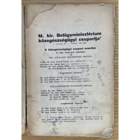Az Országos Orvosi Kamara hivatalos névjegyzéke 1939