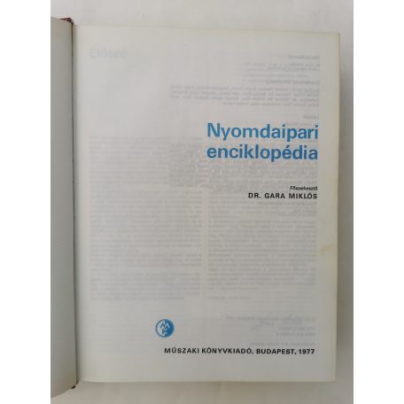 Gara Miklós (szerk.): Nyomdaipari enciklopédia