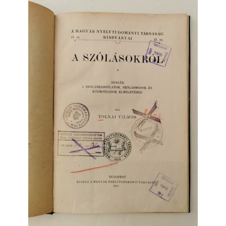 Tolnai Vilmos: A szólásokról