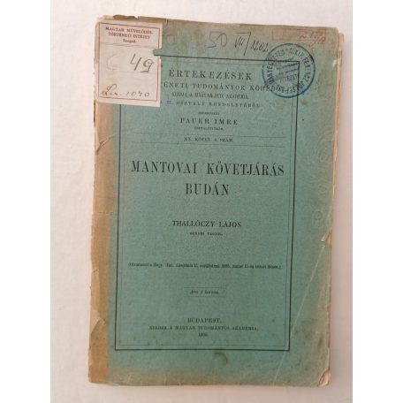 Thallóczy Lajos: Mantovai követjárás Budán