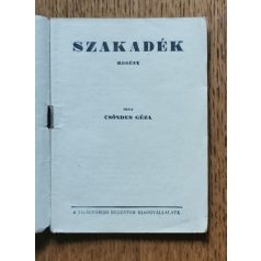 Csöndes Géza: Szakadék (Világvárosi regények 199.)