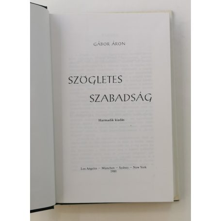 Gábor Áron: Szögletes szabadság (emigráns kiadás)
