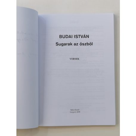 Budai István: Sugarak az őszből (Dedikált!)