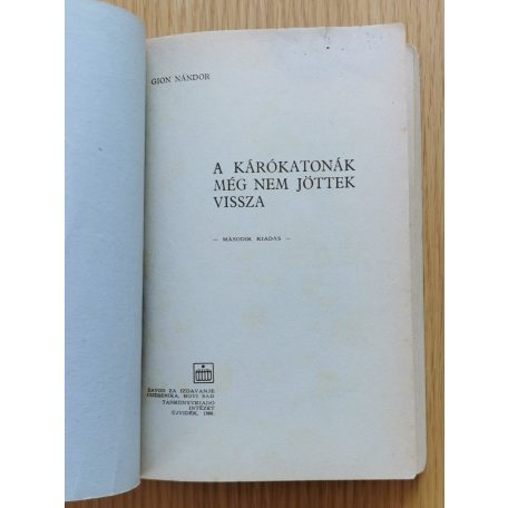 Gion Nándor: A kárókatonák még nem jöttek vissza 