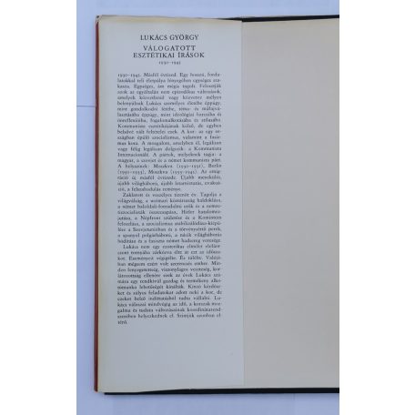 Lukács György: Esztétikai írások (1930-1945)