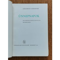 Széchenyi Zsigmond: Ünnepnapok