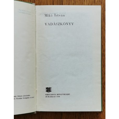 Mikó István: Vadászkönyv 