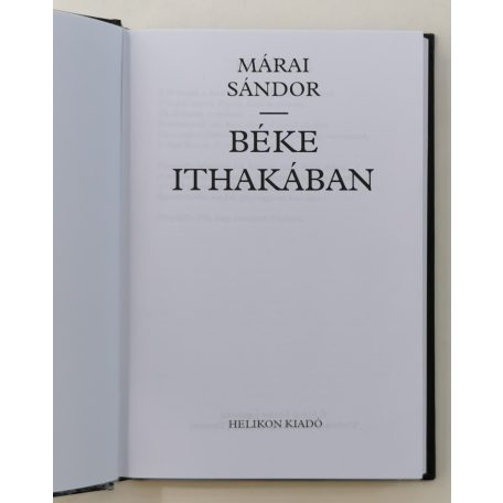 Márai Sándor: Béke Ithakában 