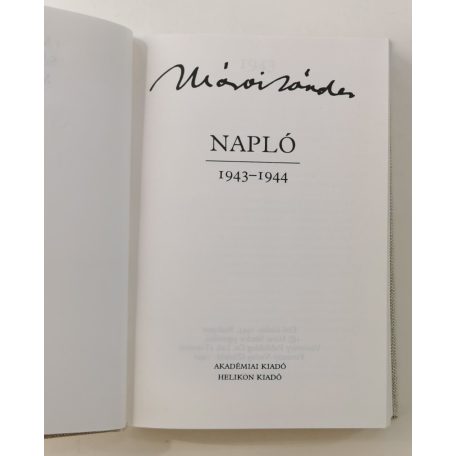 Márai Sándor: Napló 1943–1944