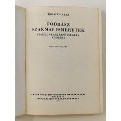 Wolszky Béla: Fodrász Szakmai Ismeretek