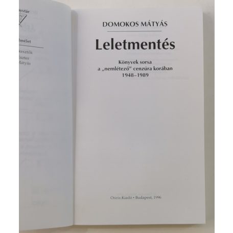 Domokos Mátyás: Leletmentés