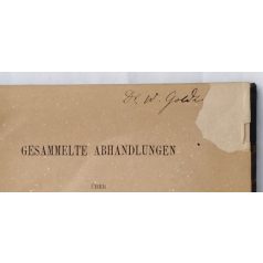   August Classen, Dr.: Gesammelte Abhandlungen über physiologische Optik (Dr. Goldzieher Vilmos autográf névbeírásával)