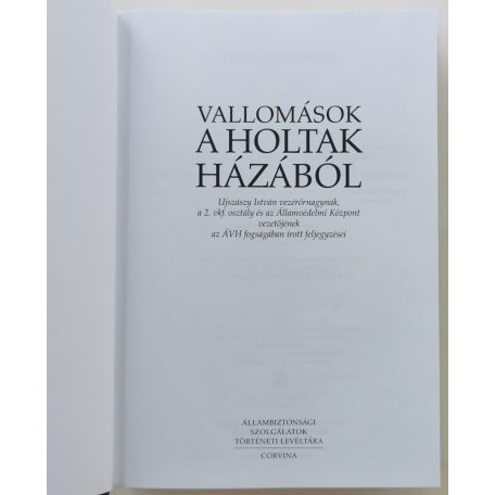 Ujszászy István: Vallomások a holtak házából