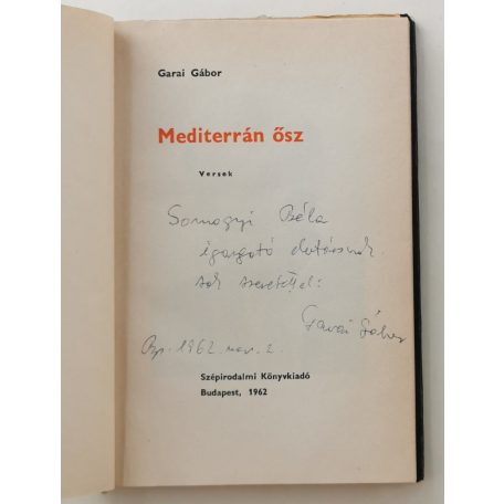 Garai Gábor: Mediterrán ősz (Dedikált!)