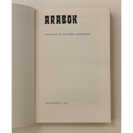 Benczik Vilmos (szerk.): Arabok