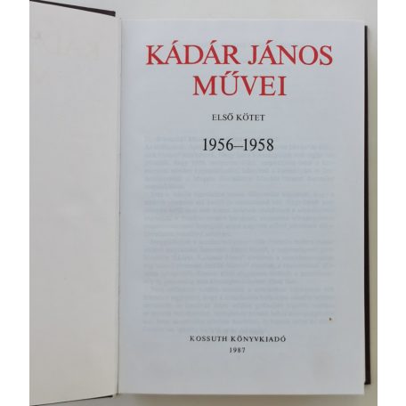 Kádár János: Kádár János művei I-II.