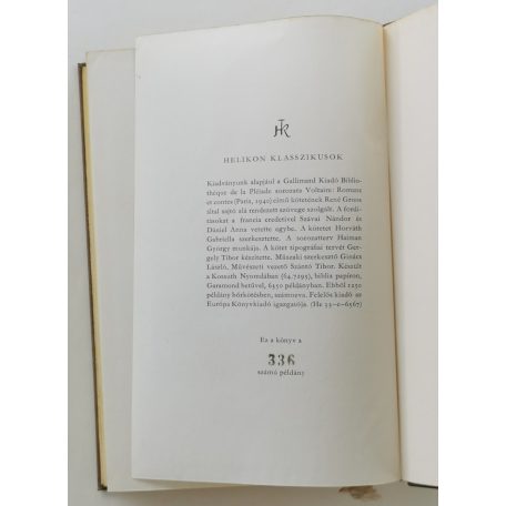 Voltaire: Voltaire összes regényei és elbeszélései (Bibliofil sorszámozott bőrkötés, Helikon Klasszikusok!)