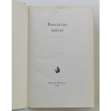 Giovanni Boccaccio: Boccaccio művei (Bibliofil sorszámozott bőrkötés, Helikon Klasszikusok!)