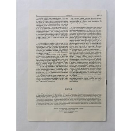 Arató Antal, Dr. (szerk.): Kisgrafika 33. évf. 1-4. sz. + Különszám 1994