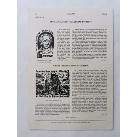 Arató Antal, Dr. (szerk.): Kisgrafika 34. évf. 1-4. sz. 1995