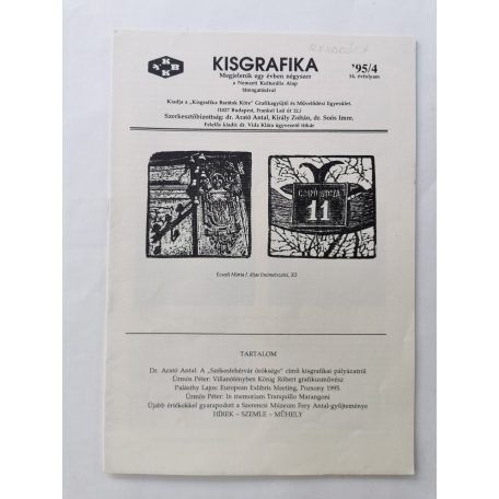 Arató Antal, Dr. (szerk.): Kisgrafika 34. évf. 1-4. sz. 1995