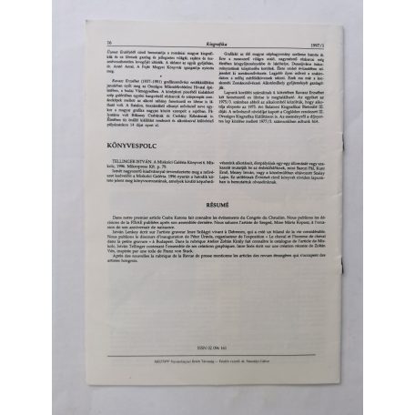Arató Antal, Dr. (szerk.): Kisgrafika 36. évf. 1-4. sz. + Különszám 1997