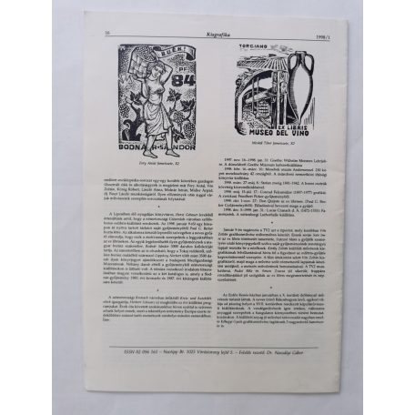 Arató Antal, Dr. (szerk.): Kisgrafika 37. évf. 1-4. sz. 1998