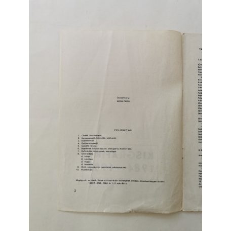 Lenkey István (szerk.): Kisgrafika 1984-1986 tartalomjegyzék