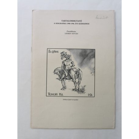Lenkey István (szerk.): Kisgrafika 1990-1994 tartalommutató