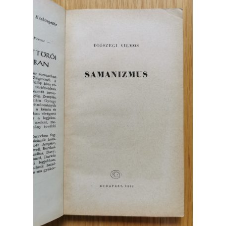 Diószegi Vilmos: Samanizmus 