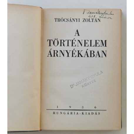 Trócsányi Zoltán: A történelem árnyékában